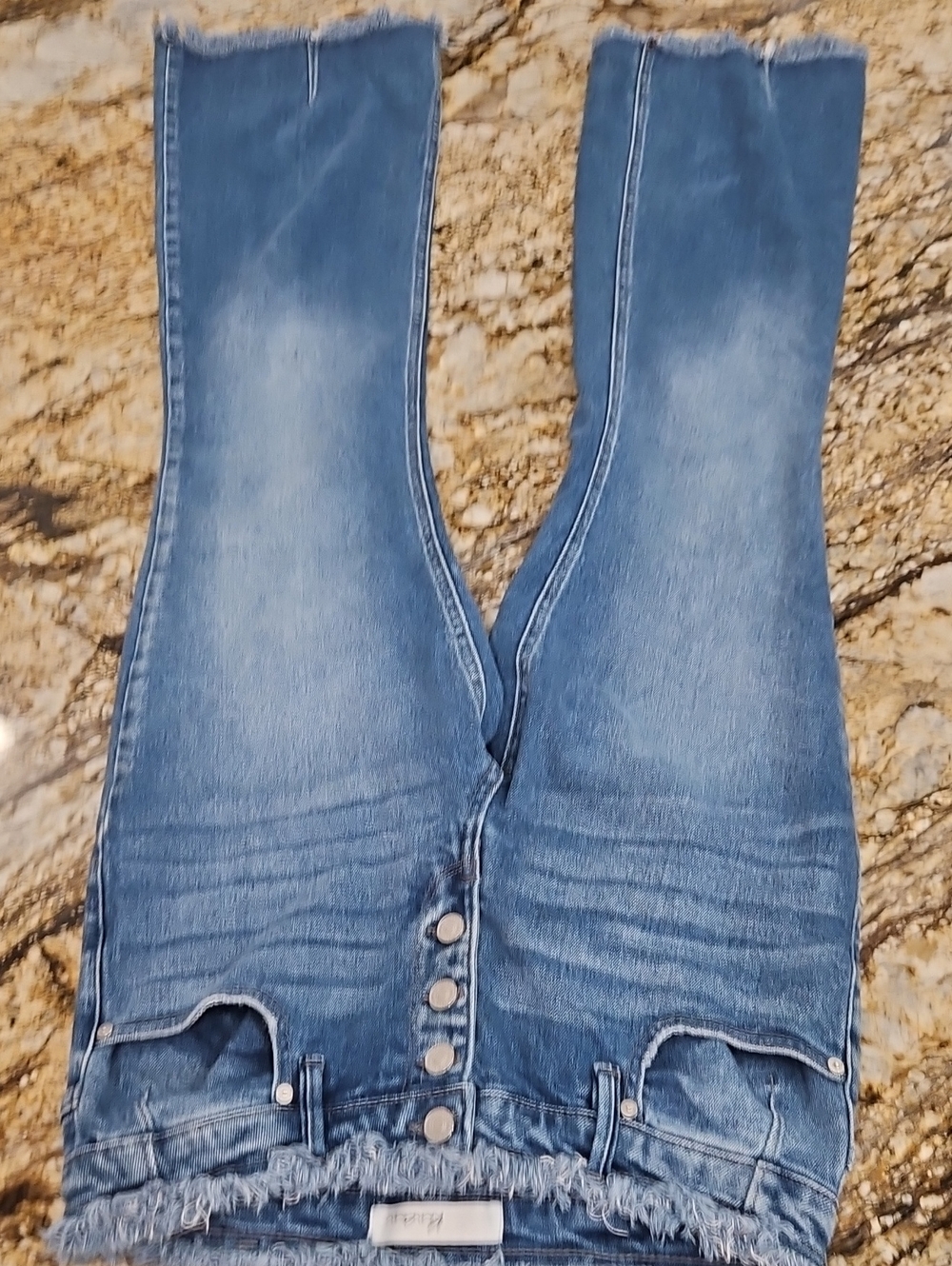 KANCAN Women's Blue High-Waist Button-Front Jeans. Size 9/28 Inseam 32 Rise 9"